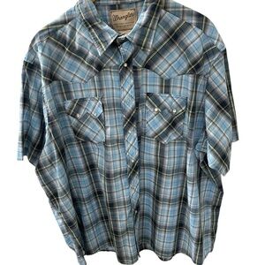 Wrangler Pearl Snap Shirt  size 3XL Men’s Short Sleeve Western Cotton Ranch Wear